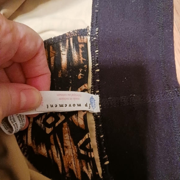 FP Movement Free People Leggings Ladies XS Brown Black Abstract Straight Leg - Picture 4 of 7